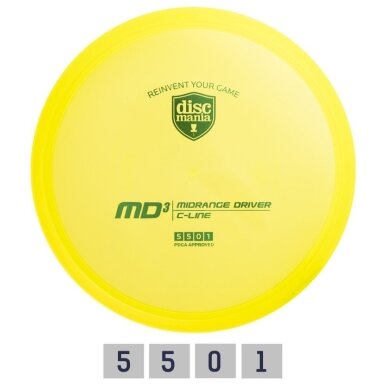 Diskgolfo diskas Midrange Driver C-LINE MD3 Yellow Diskgolfo diskas Midrange Driver C-LINE MD3 Yellow