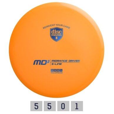 Diskgolfo diskas Midrange Driver S-LINE MD3 orange