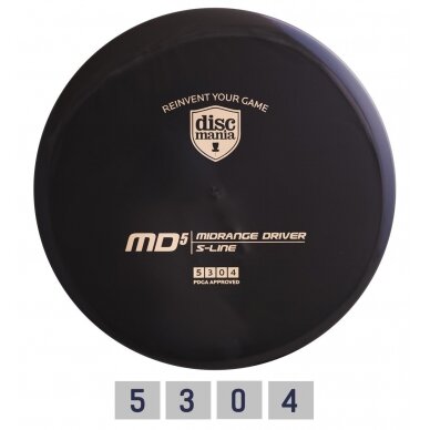 Diskgolfo diskas Midrange Driver S-LINE MD5 black Diskgolfo diskas Midrange Driver S-LINE MD5 black