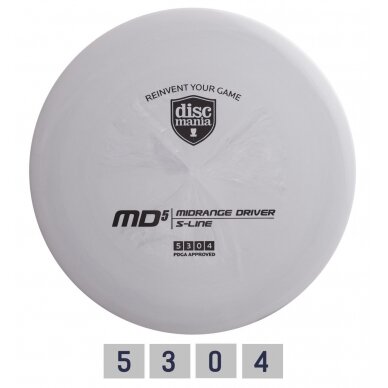 Diskgolfo diskas Midrange Driver S-LINE MD5 light grey Diskgolfo diskas Midrange Driver S-LINE MD5 light grey