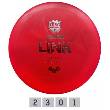 Diskgolfo diskas Putter GEO LINK Evolution red 2/3/0/1 Diskgolfo diskas Putter GEO LINK Evolution red 2/3/0/1