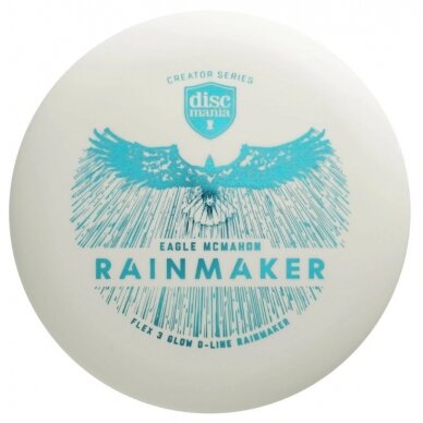 Diskgolfo diskas Putter Glow D-LINE FLEX 3 Rainmaker White 1 Diskgolfo diskas Putter Glow D-LINE FLEX 3 Rainmaker White 1