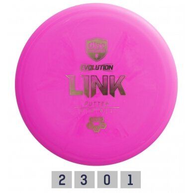 Diskgolfo diskas Putter HARD EXO LINK Evolution Pink Diskgolfo diskas Putter HARD EXO LINK Evolution Pink