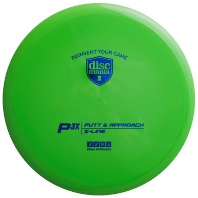 Diskgolfo diskas Putter S-LINE P3X lime 1 Diskgolfo diskas Putter S-LINE P3X lime 1