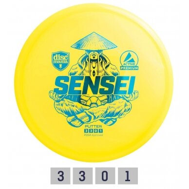 Diskgolfo diskas Putter SENSEI Active Premium Yellow Diskgolfo diskas Putter SENSEI Active Premium Yellow