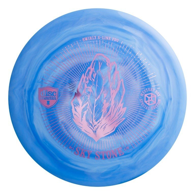 Diskgolfo diskas Distance Driver S-LINE SWIRLY PD2 Sky Stone Blue/White 1