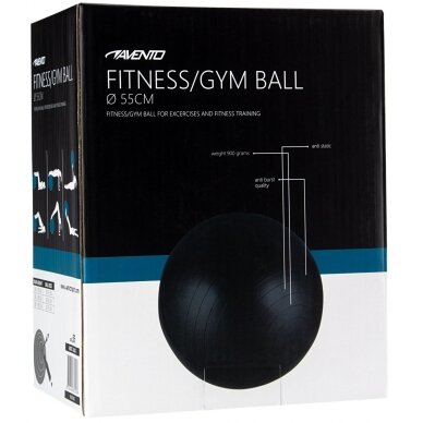 Gimnast. kamuolys 55cm AVENTO 42OA Black 2 Gimnast. kamuolys 55cm AVENTO 42OA Black 2