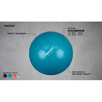 Gimnast. kamuolys 75cm AVENTO 42OC Black 4 Gimnast. kamuolys 75cm AVENTO 42OC Black 4
