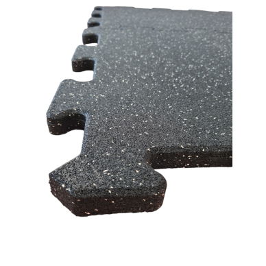 Guminė danga 15x1000x1000mm, juoda puzzle 10% white granules 2 Guminė danga 15x1000x1000mm, juoda puzzle 10% white granules 2