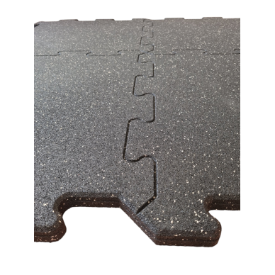 Guminė danga 20x1000x1000mm, juoda puzzle 10% white granules 1