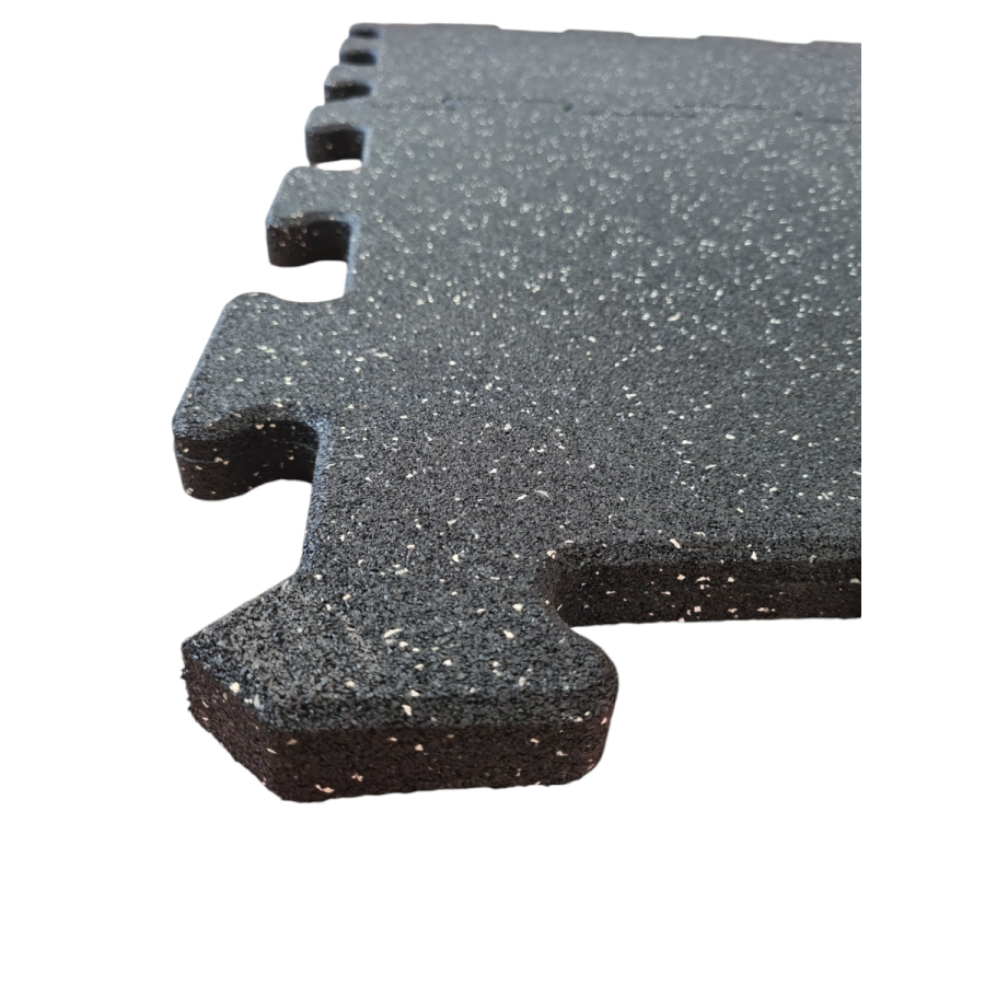 Guminė danga 20x1000x1000mm, juoda puzzle 10% white granules 2 Guminė danga 20x1000x1000mm, juoda puzzle 10% white granules 2