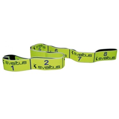 Juosta mankštai SVELTUS Elastiband 10kg geltona+pakuotė Juosta mankštai SVELTUS Elastiband 10kg geltona+pakuotė