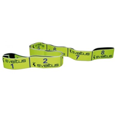 Juosta mankštai SVELTUS Elastiband 10kg geltona+pakuotė Juosta mankštai SVELTUS Elastiband 10kg geltona+pakuotė