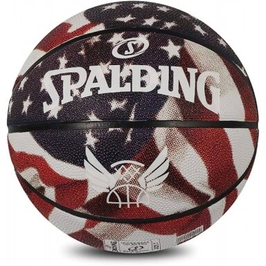 KREPŠINIO KAMUOLYS SPALDING TREND STARS STRIPES ( 5 DYDIS) (GUMINIS)