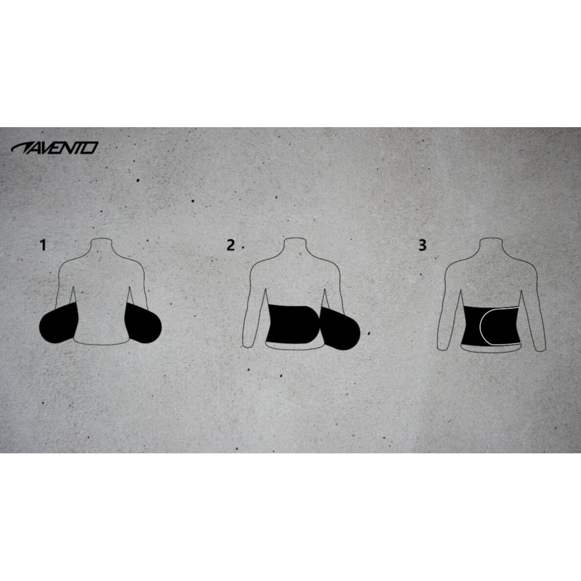 Lieknėjimo juosta AVENTO 44SI S/M Black/Silver grey 2 Lieknėjimo juosta AVENTO 44SI S/M Black/Silver grey 2