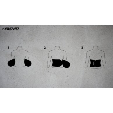 Lieknėjimo juosta AVENTO 44SI S/M Black/Silver grey 2 Lieknėjimo juosta AVENTO 44SI S/M Black/Silver grey 2