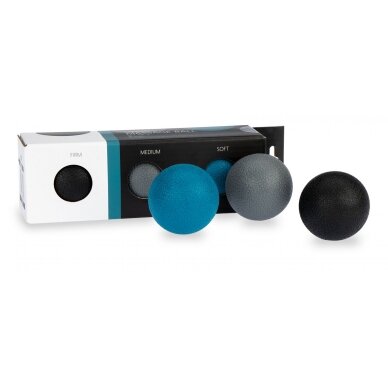 Masažinių kamuoliukų rinkinys AVENTO 42RA 5cm 3vnt Blue/Grey/Black 3 Masažinių kamuoliukų rinkinys AVENTO 42RA 5cm 3vnt Blue/Grey/Black 3