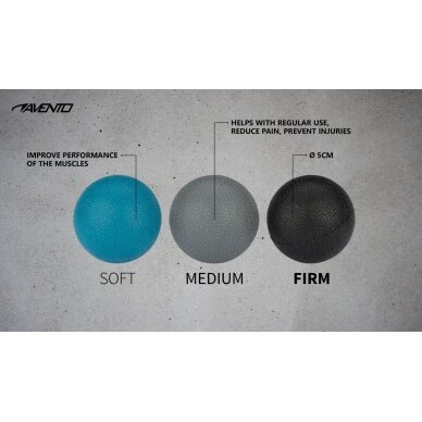 Masažinių kamuoliukų rinkinys AVENTO 42RA 5cm 3vnt Blue/Grey/Black 5