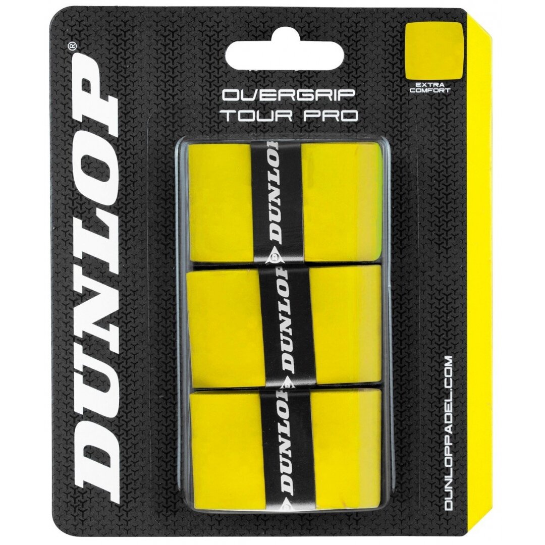 Padel virš. apvija DUNLOP TOUR PRO 3-blister yellow Padel virš. apvija DUNLOP TOUR PRO 3-blister yellow