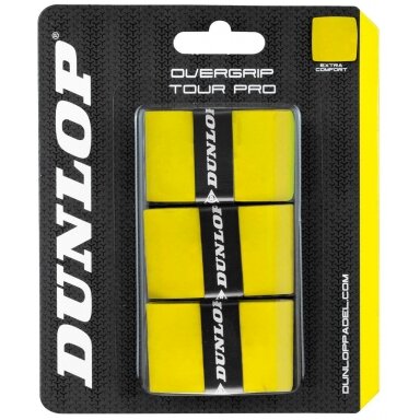 Padel virš. apvija DUNLOP TOUR PRO 3-blister yellow Padel virš. apvija DUNLOP TOUR PRO 3-blister yellow