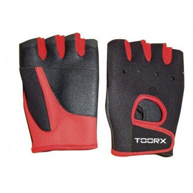 Pirštinės fitnesui TOORX AHF-041 L black/red Pirštinės fitnesui TOORX AHF-041 L black/red