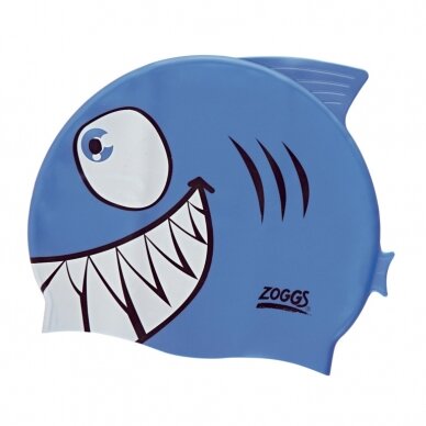 Plaukimo kepurė ZOGGS Silicone Jnr Character Cap - Blue Jaws Plaukimo kepurė ZOGGS Silicone Jnr Character Cap - Blue Jaws