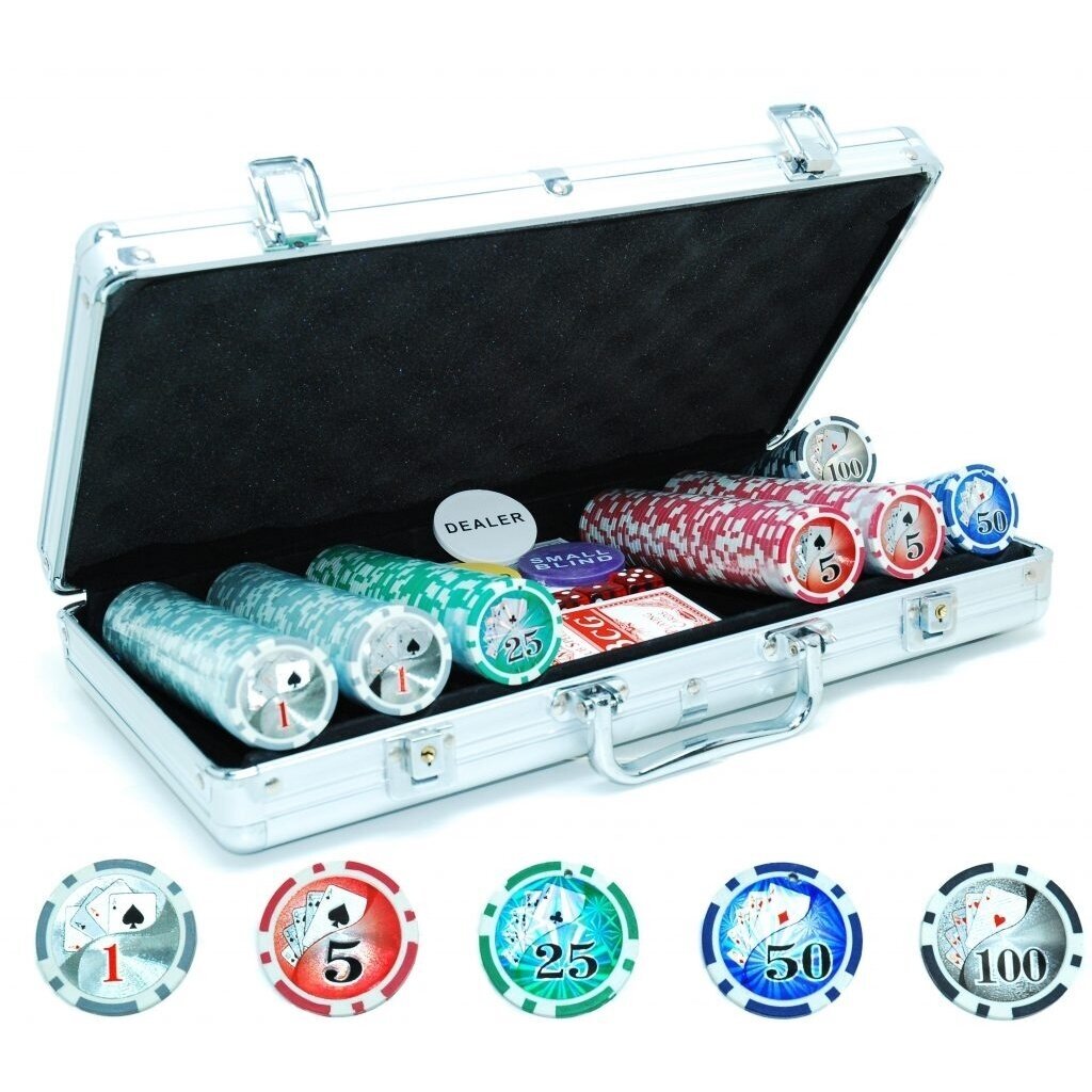 Pokerio žetonų rinkinys 300 su vertėmis Pokerio žetonų rinkinys 300 su vertėmis