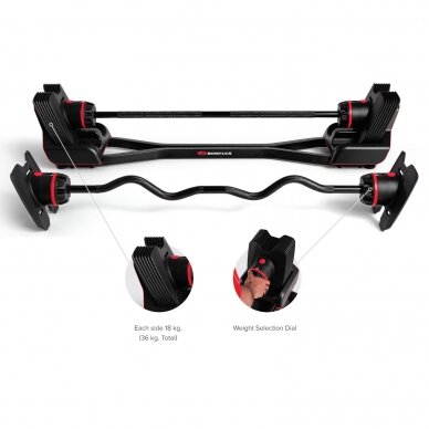 Reguliuojamo svorio tiesus ir lankstytas grifas BOWFLEX SelectTech 2080 Reguliuojamo svorio tiesus ir lankstytas grifas BOWFLEX SelectTech 2080
