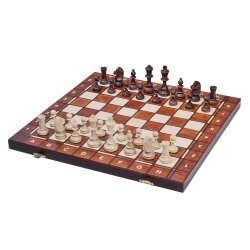 Šachmatų, šaškių ir nardų rinkinys 410 × 230 × 250 mm, karalius 76 mm 1