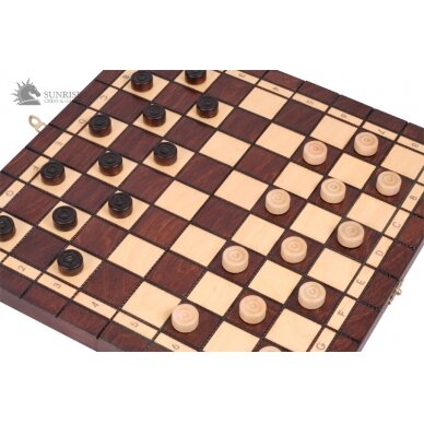 Šachmatai ir šaškės Small 350x175x45mm, karalius 60mm Šachmatai ir šaškės Small 350x175x45mm, karalius 60mm