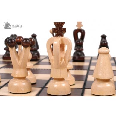 Šachmatai ir šaškės Small 350x175x45mm, karalius 60mm 4