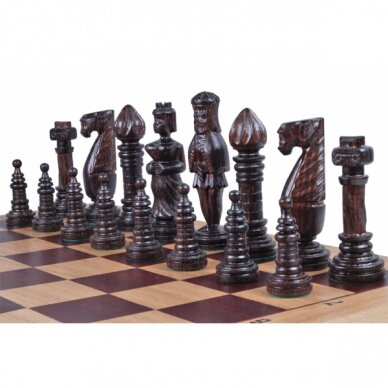 Šachmatai Royal OAK 650x325x80mm, karalius 150mm ąžuoliniai (Ekskliuzyvas) 3
