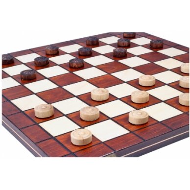 Medinės šaškės Checkers, 40 × 20 × 4 cm 3