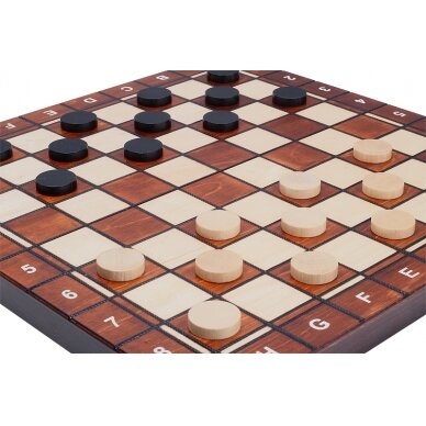 Šachmatų, šaškių ir nardų rinkinys 350 × 175 × 50 mm, karalius 70 mm 1 Šachmatų, šaškių ir nardų rinkinys 350 × 175 × 50 mm, karalius 70 mm 1