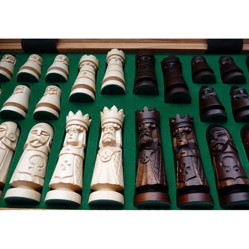 Šachmatai Castle Big 600x300x70mm, karalius 120mm 1 Šachmatai Castle Big 600x300x70mm, karalius 120mm 1