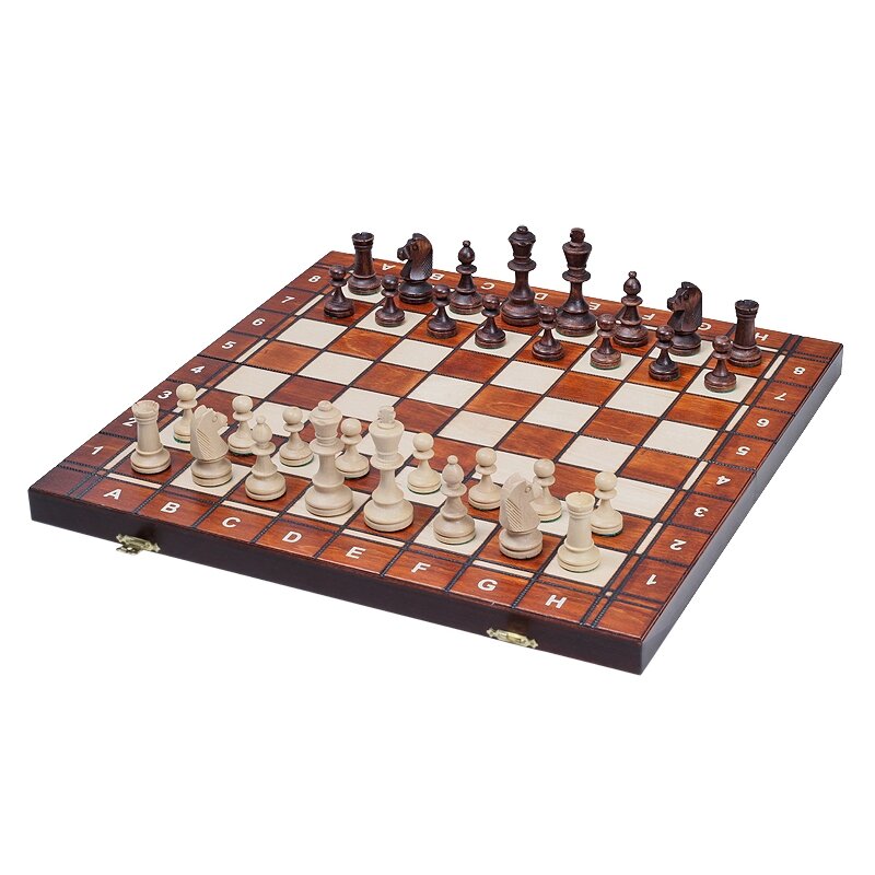 Šachmatų, šaškių ir nardų rinkinys 350 × 175 × 50 mm, karalius 70 mm