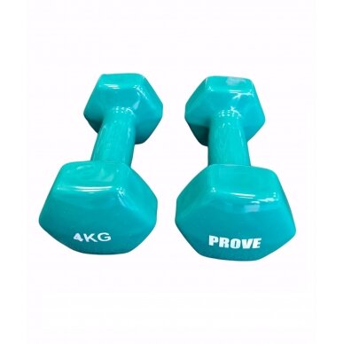 Šešiakampis aerobikos hantelis Prove 4kg (1vnt) 1 Šešiakampis aerobikos hantelis Prove 4kg (1vnt) 1