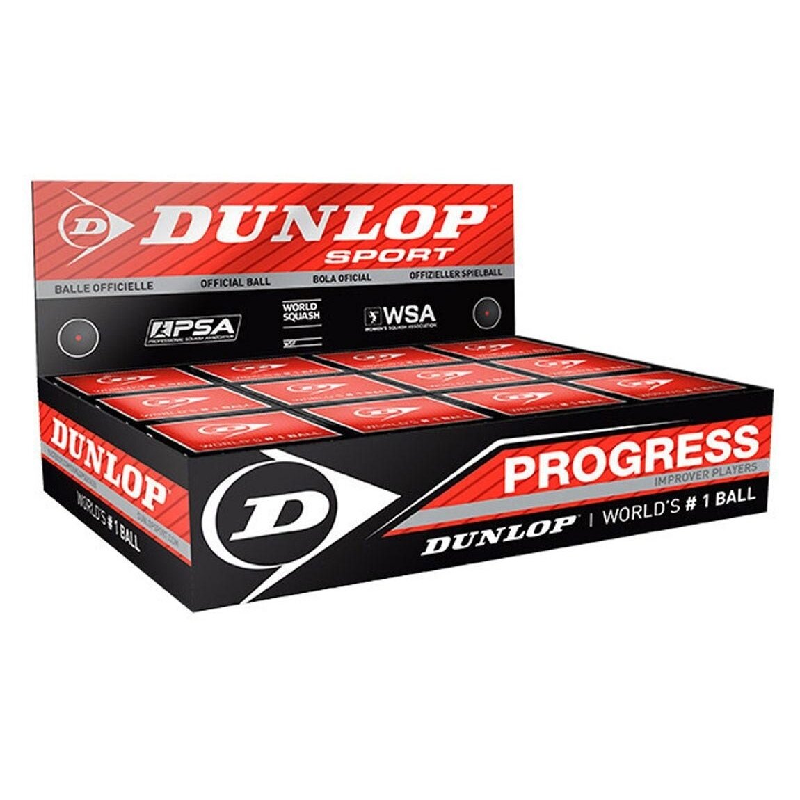 Skvošo kamuoliukas Dunlop PROGRESS 12-box Skvošo kamuoliukas Dunlop PROGRESS 12-box