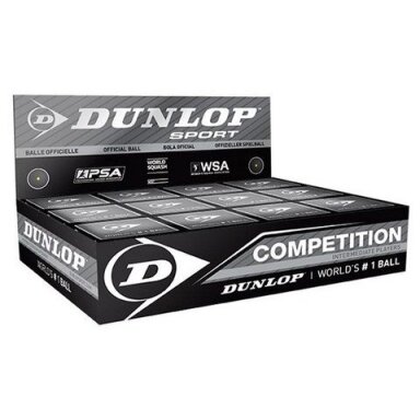 Skvošo kamuoliukas Dunlop COMPETITION 12-box Skvošo kamuoliukas Dunlop COMPETITION 12-box