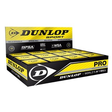 Skvošo kamuoliukas Dunlop PRO WSF/PSA 12-box Skvošo kamuoliukas Dunlop PRO WSF/PSA 12-box