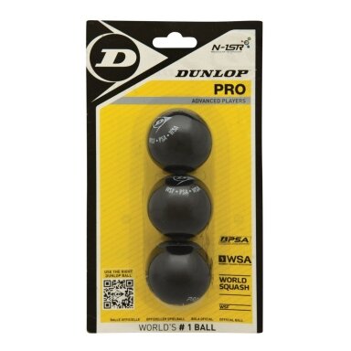 Skvošo kamuoliukas Dunlop PRO WSF/PSA 3-blister Skvošo kamuoliukas Dunlop PRO WSF/PSA 3-blister