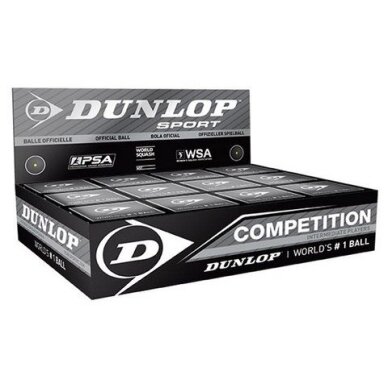 Skvošo kamuoliukas Dunlop COMPETITION 12-box Skvošo kamuoliukas Dunlop COMPETITION 12-box