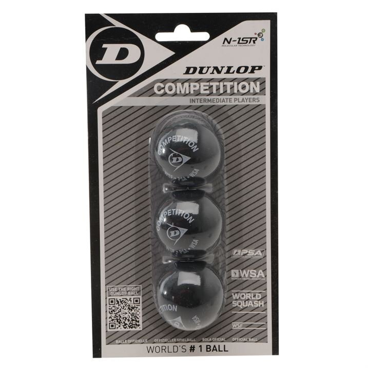 Skvošo kamuoliukas Dunlop COMPETITION 3-blister Skvošo kamuoliukas Dunlop COMPETITION 3-blister