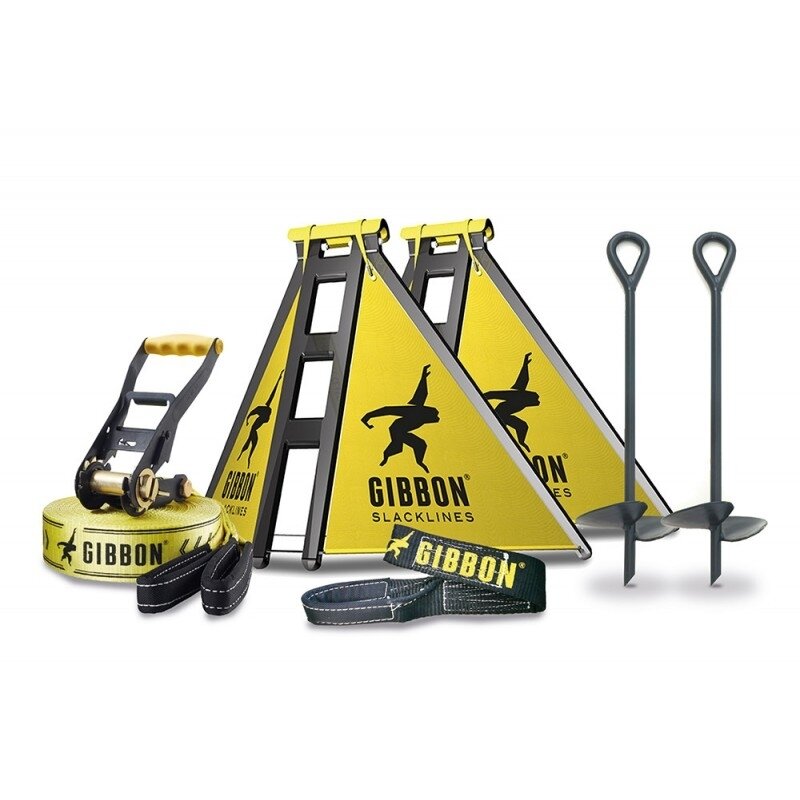 Slackline komplektas tvirtinamas nuo žemės Gibbon INDEPENDENCE KIT 3