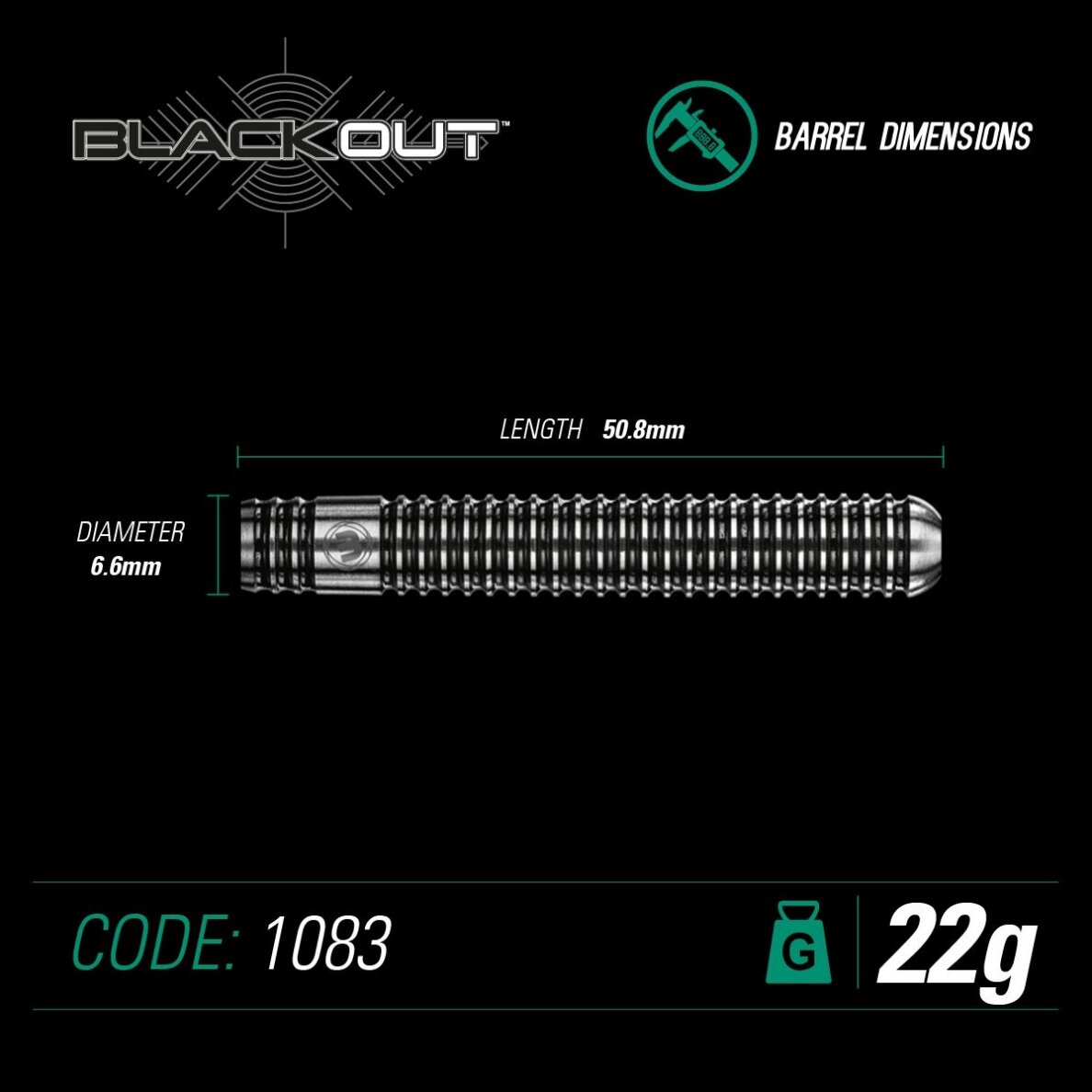Smiginio strėlytės Winmau Blackout 90% Tungsten alloy 3x22g 1