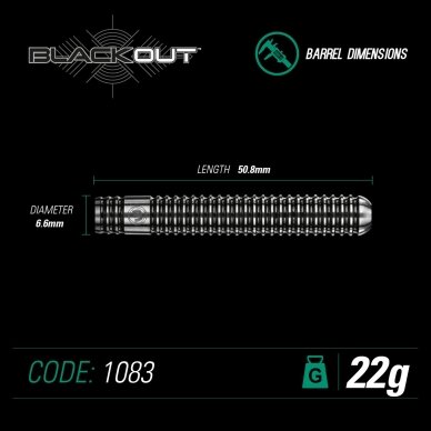 Smiginio strėlytės Winmau Blackout 90% Tungsten alloy 3x22g 1