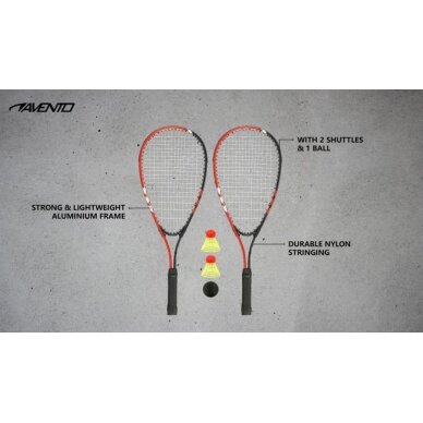 Speedbadmintono rink. AVENTO 46BL Red/Grey 1 Speedbadmintono rink. AVENTO 46BL Red/Grey 1
