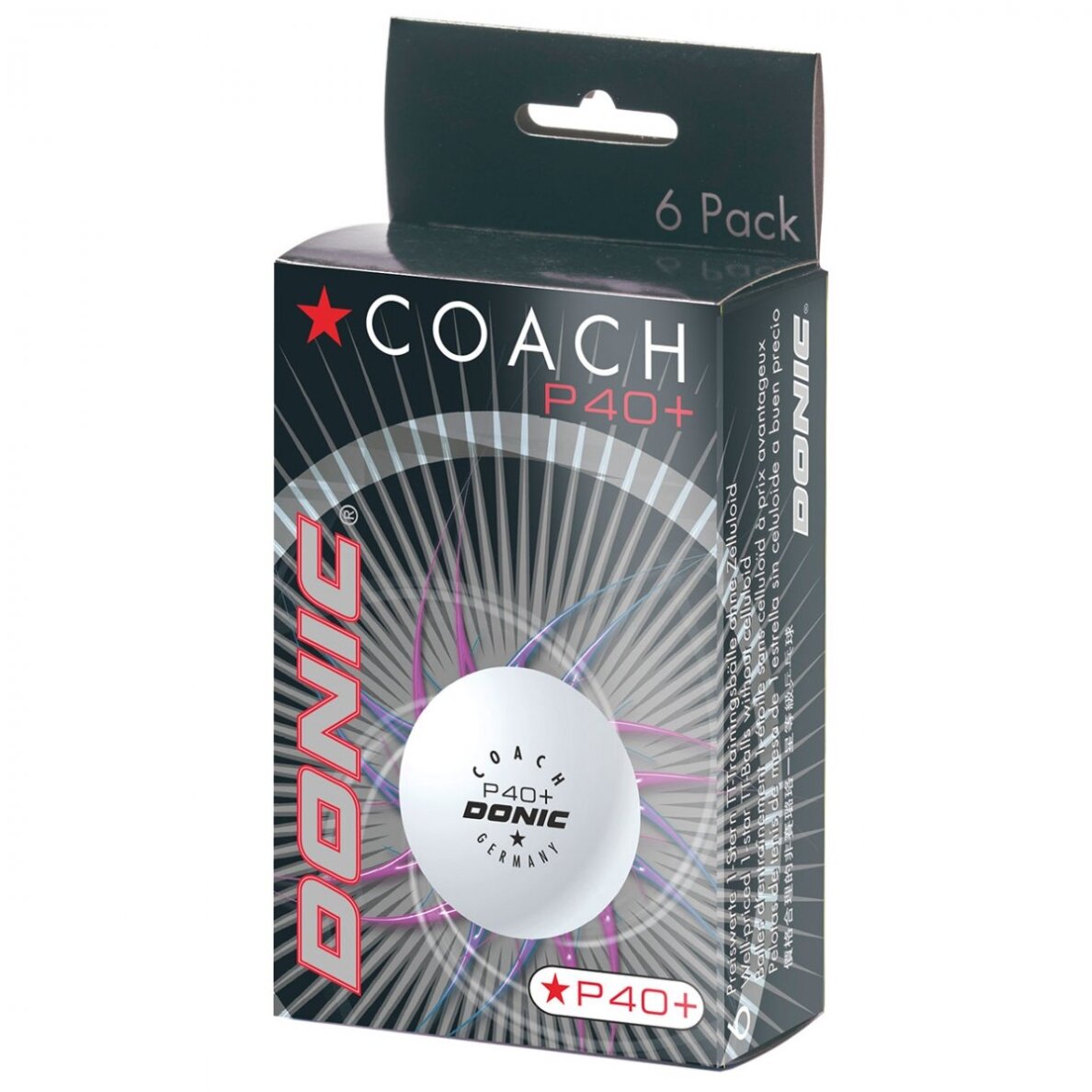 Stalo teniso kamuoliukai DONIC P40+ Coach 1žv. 6vnt White Stalo teniso kamuoliukai DONIC P40+ Coach 1žv. 6vnt White