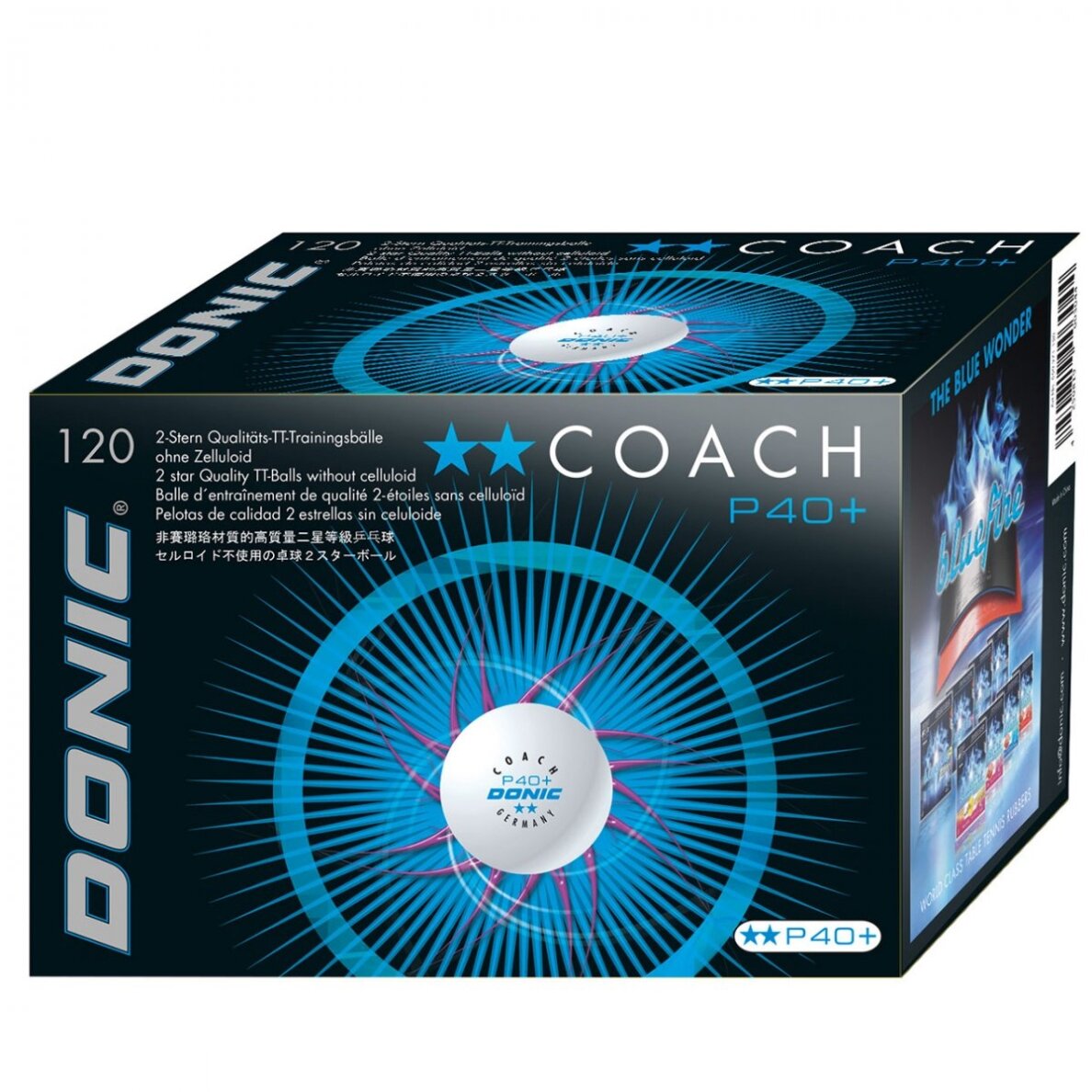 Stalo teniso kamuoliukai DONIC P40+ Coach 2žv. 120 vnt White Stalo teniso kamuoliukai DONIC P40+ Coach 2žv. 120 vnt White