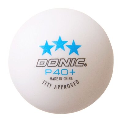 Stalo teniso kamuoliukai DONIC P40+ 3žv. ITTF 3vnt White Stalo teniso kamuoliukai DONIC P40+ 3žv. ITTF 3vnt White